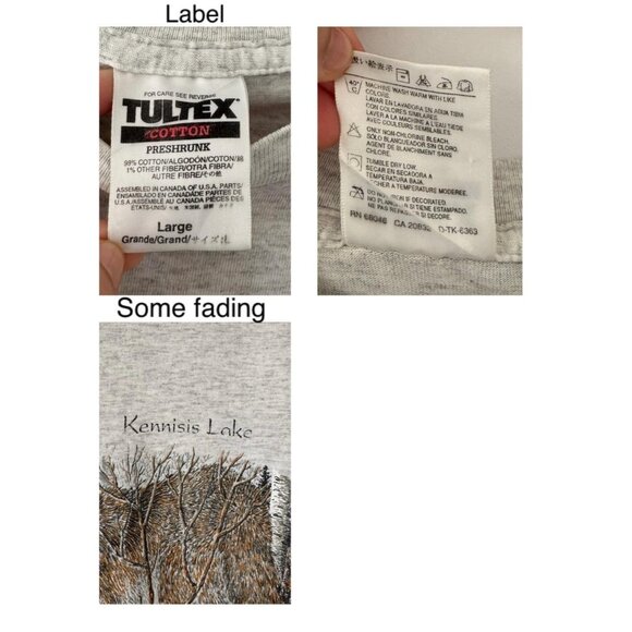 90s vintage grey wolf pack animal nature canada graphic short sleeved tee shirt - Picture 9 of 9